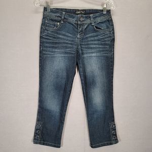 LEI Ashley Jeans, Women's Size 3, Blue, Denim, Low Rise, Pockets, Capri